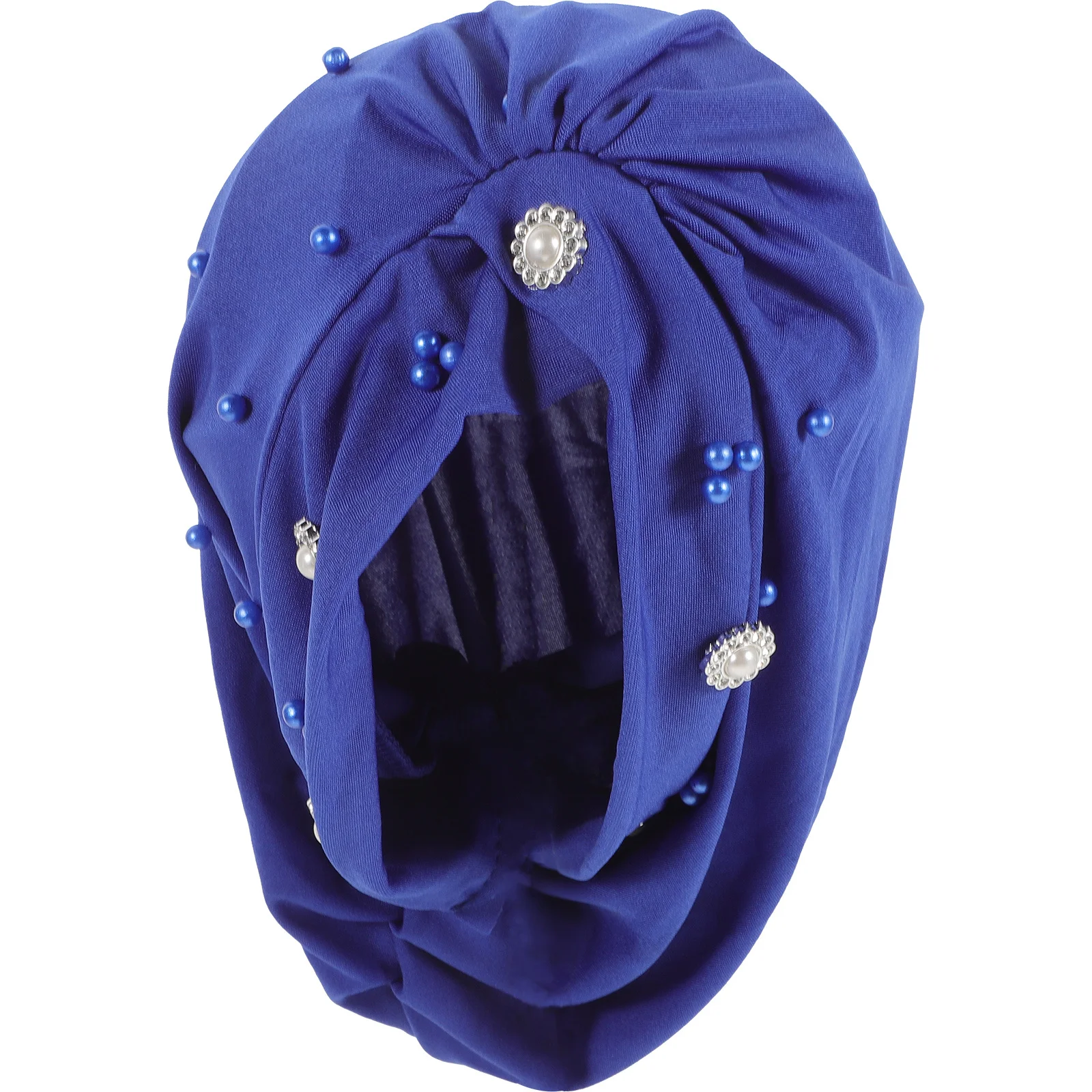 

Exquisite Cross Pleated Flower Beaded Turban Hat Soft Comfortable Breathable Fashionable Women Headscarf Women Scarves