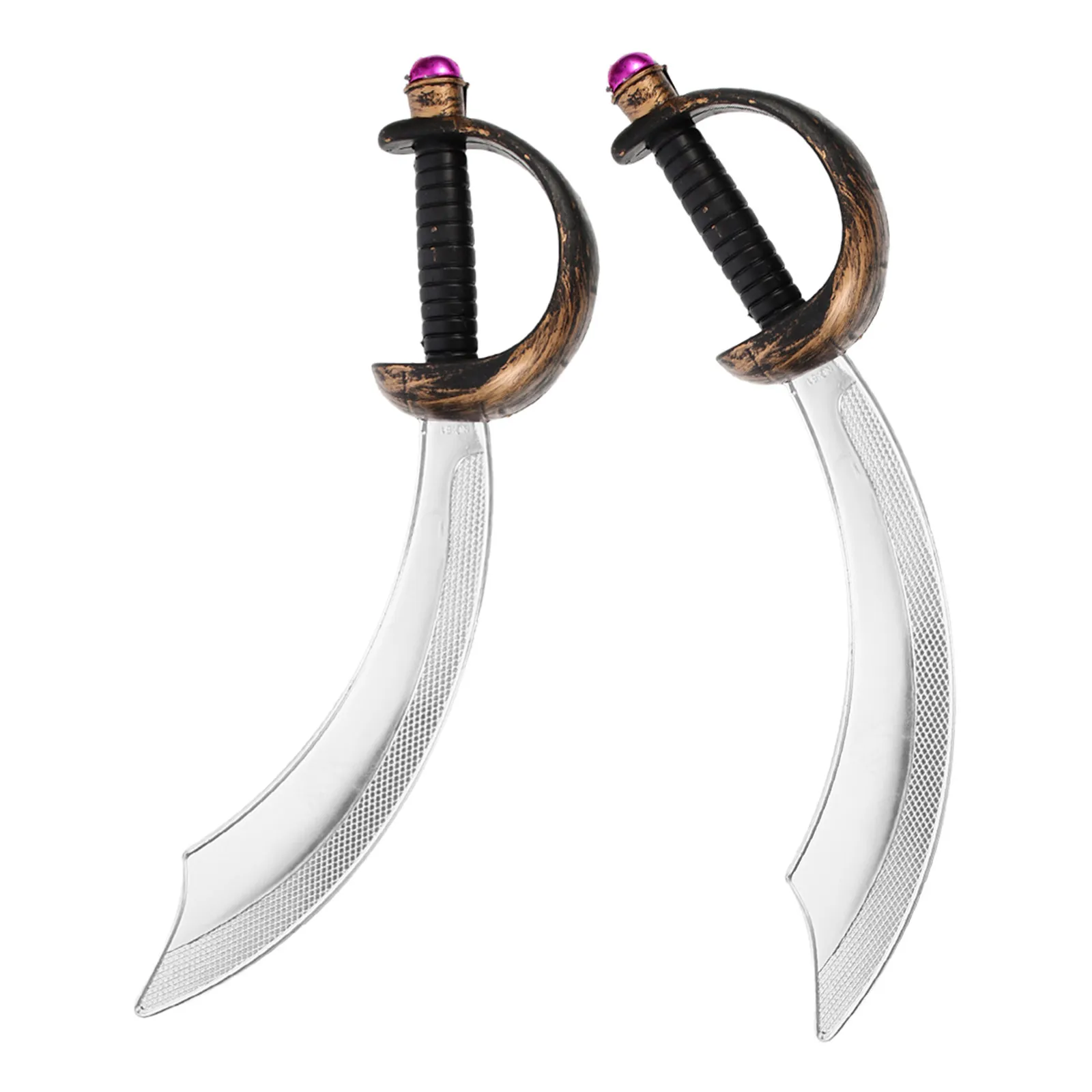 2pcs Plastic Pirate Sword Props for Halloween Cosplay, Birthday Party, Masquerade & Stage Performance