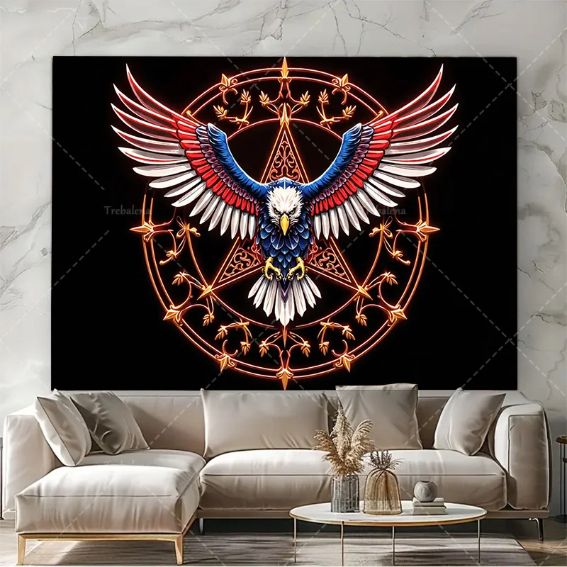 قطعة واحدة من نسيج الحائط على شكل نسر ماندالا - معلق على الحائط من بوهو شيك لديكور غرفة المعيشة #4