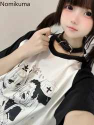 Sweet Y2k Tops Japanese Woman T Shirts Anime Print Tees Fashion Casual Summer Camisetas Oversized Tshirts 2024 Women Clothes