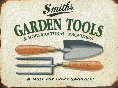 Smiths Garden Tools Metal Wall Sign (2 sizes - Small / Large)