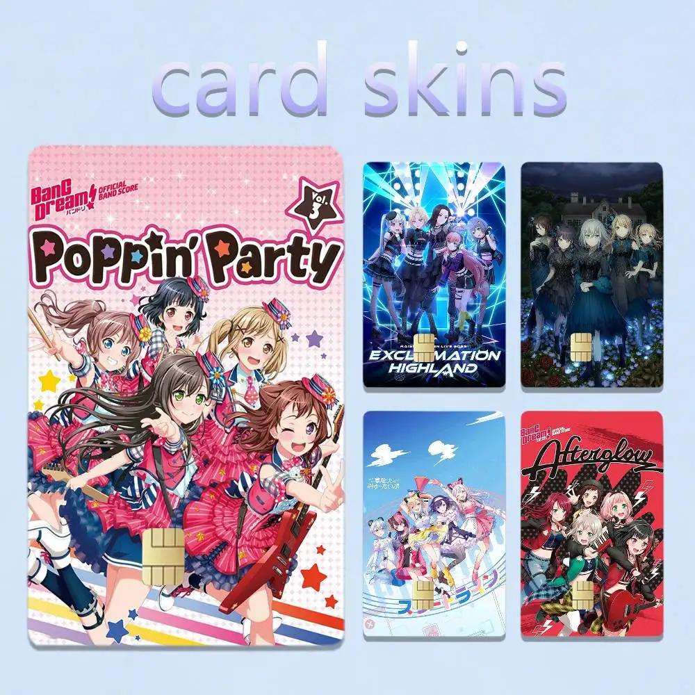 BanG Dream Ave mujica morfonica 4pcs 1Set Card Stickers Small Waterproof Chip 4PCS Card Sticker Anti-Scratch