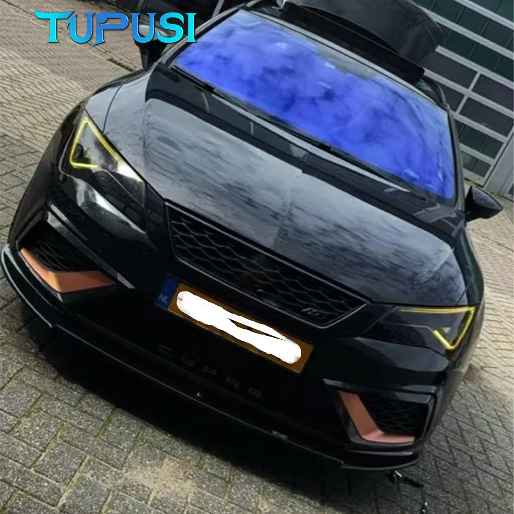 ل 2017-2020 سيات ليون الأصفر عيون الملاك DRL لوحات 5F0941475A 5F0941476A LED المصباح النهار تشغيل ضوء CSL أزرق أحمر #5