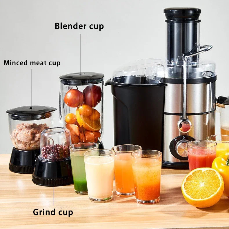 4 in 1 juicer Multifunctional  Electric Orange Masticating Centrifugal Juice Fruit Cold Press Juicer Extractor