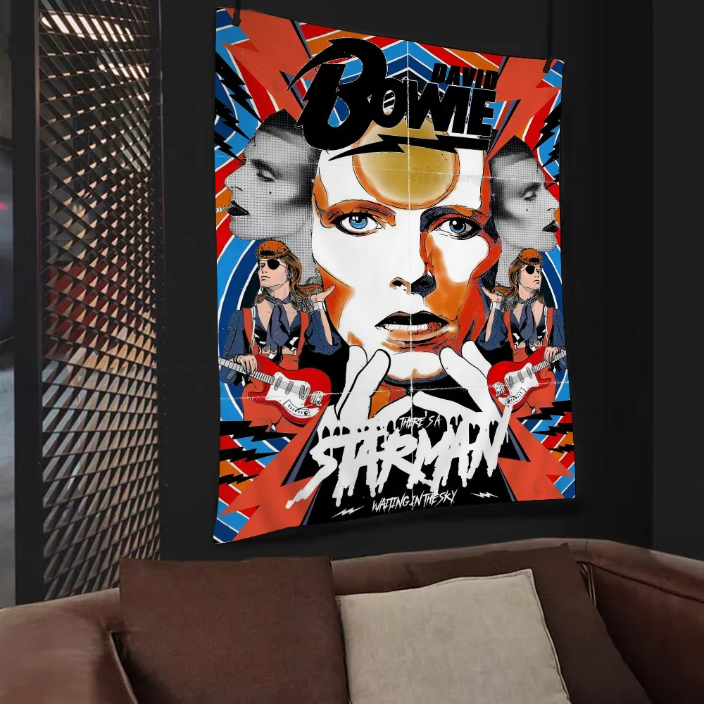 Cool Rock Singer David B-Bowie DIY Wall Tapestry Hanging Tarot Hippie Wall Rugs Dorm Home Decor