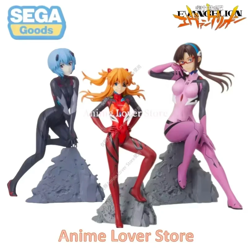 In Stock Original SeGa EVANGELION Anime Figure Asuka Ayanami Rei Makinami Mari Illust Collectible Model Ornaments