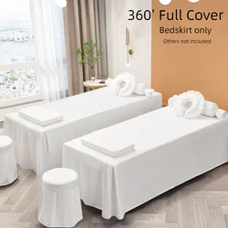 Solid Bedskirt for Beauty Salon 1pcs Massage Spa Table Bedcover Bedspread Anti-slip Skin-Friendly Bed Cover Sabanas with Hole