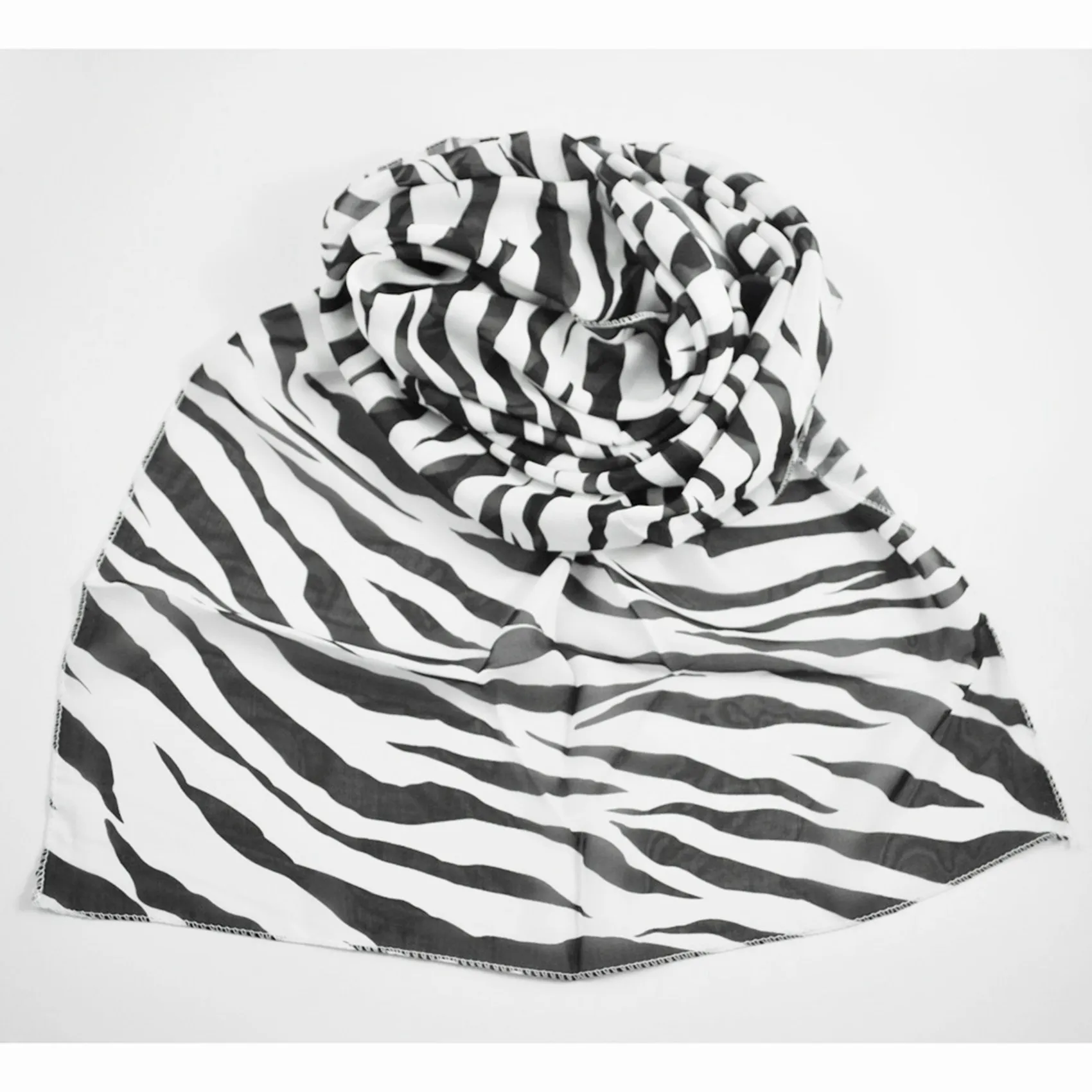 Hot kf-10X Black White Chiffon Zebra Strips Striped Women Shawl Scarves Wrap Pashmina Gift