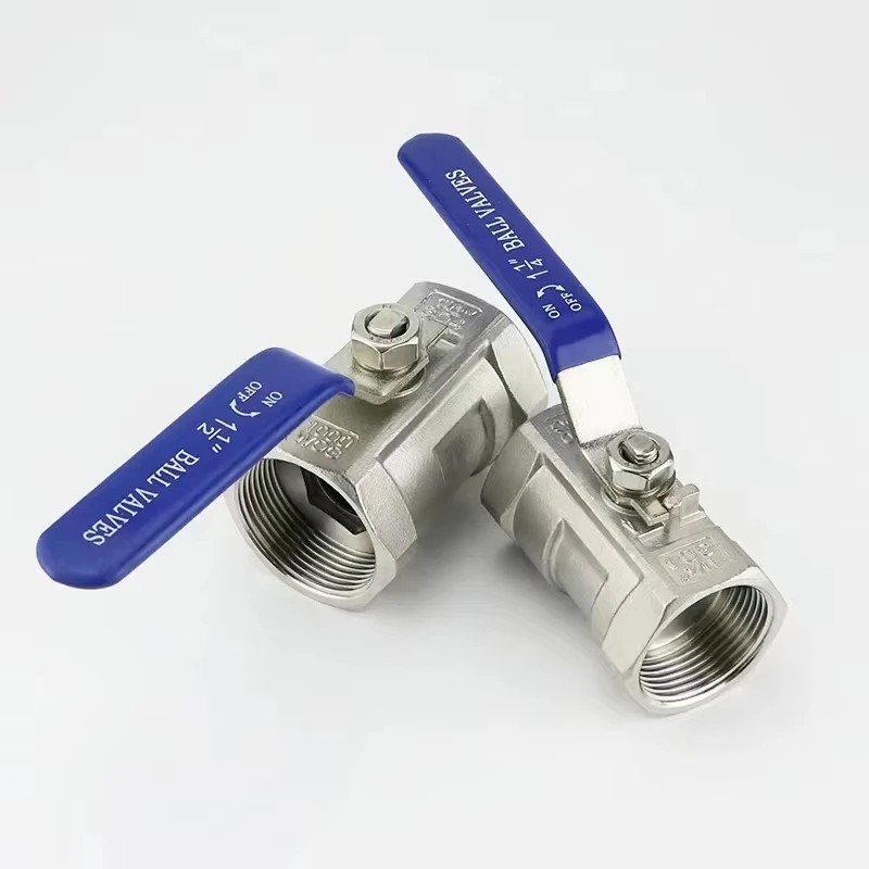 Stainless Steel BallValve Ball Valve 1/4'' 3/8'' 1/2'' 3/4'' 1'' 1-1/4'' 1-1/2'' Female BSP Valve with Vinyl Handle Thread Valves