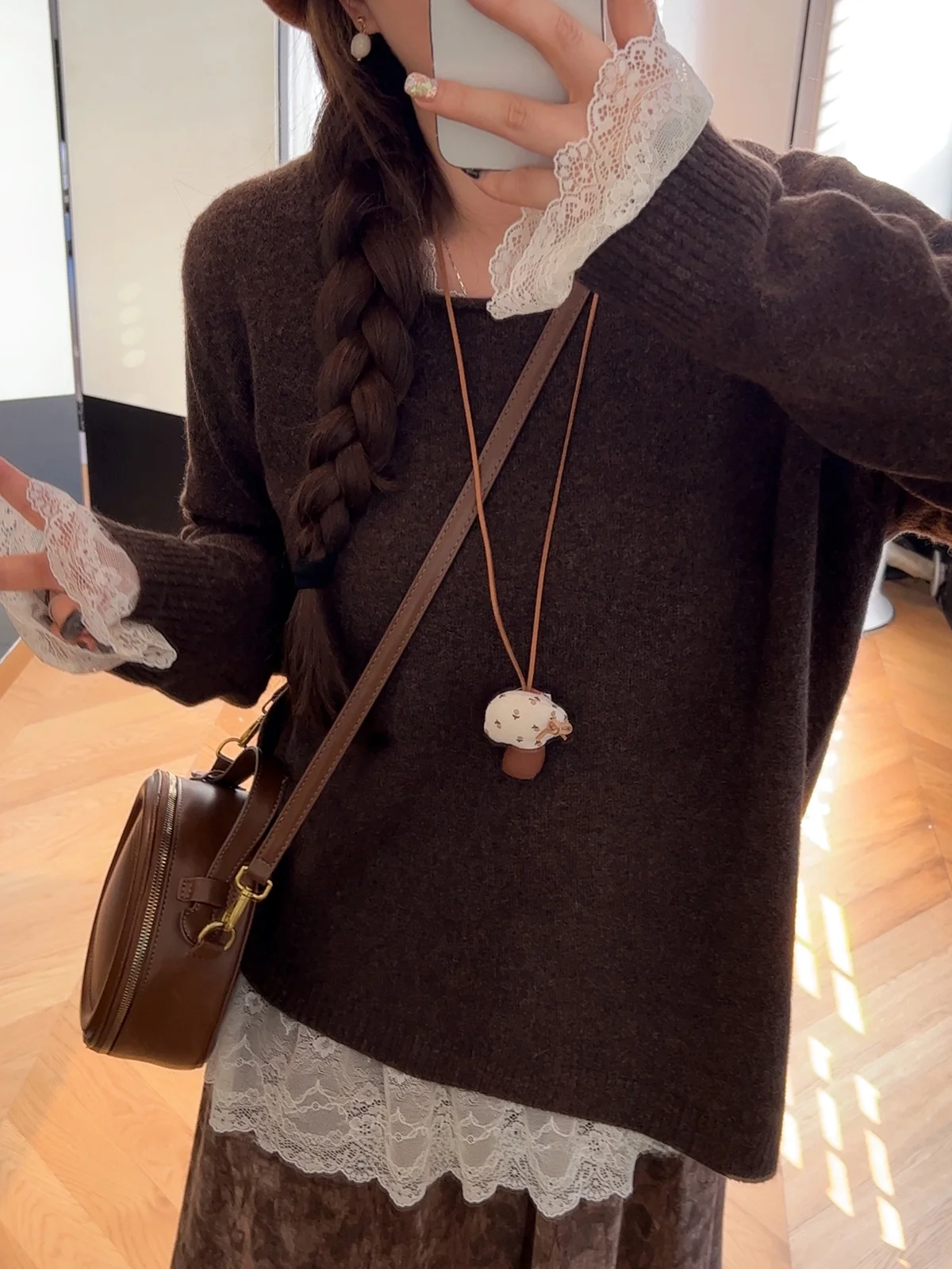 

Свободный вязаный кружевной базовый слой, юбка irt f, комплект из футболки, женский ансамбль больших размеров, удобный сенсорный наряд