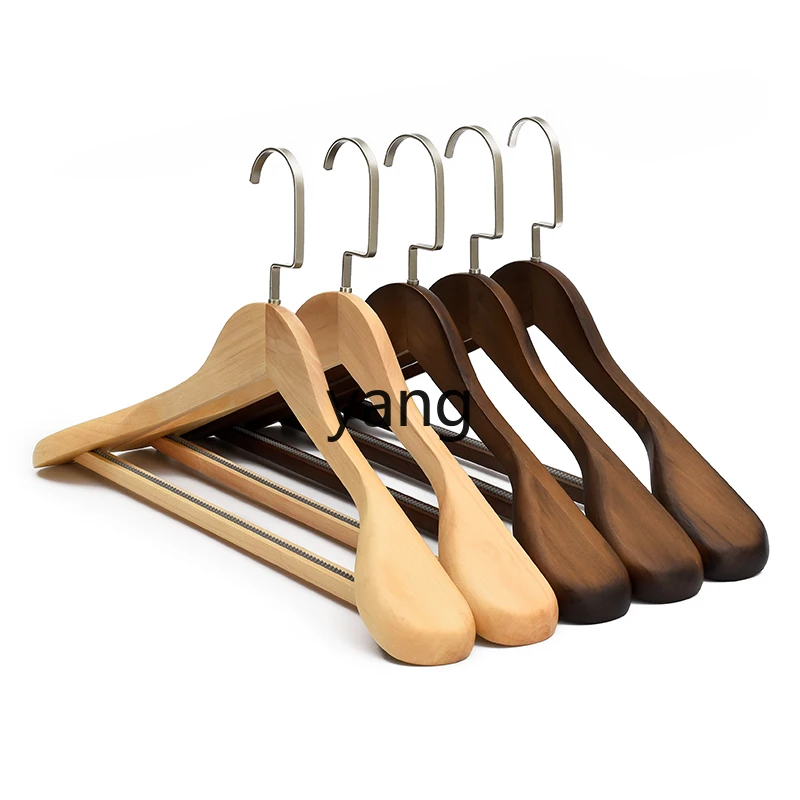

LTT light luxury solid wood hanger wide shoulder bold adult non-slip and non-marking suit hanger