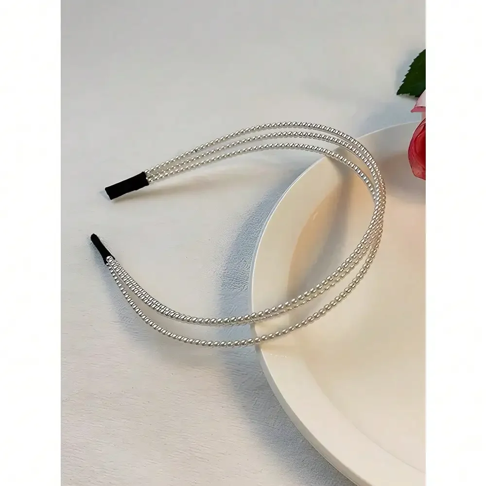 1 Set Of 5pcs Fine Wire Metal Headbands, Minimalist European & American Design Aesthetic Hairpins For Outings, Parties, Daily Street Style Hairband Hair Hoop Hair Accessories Head Accessories view 4