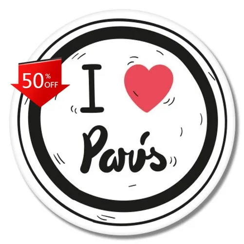 

I Love Paris Phone Retro Motor Home Window Camper Van Bumper Sticker Unique Vintage