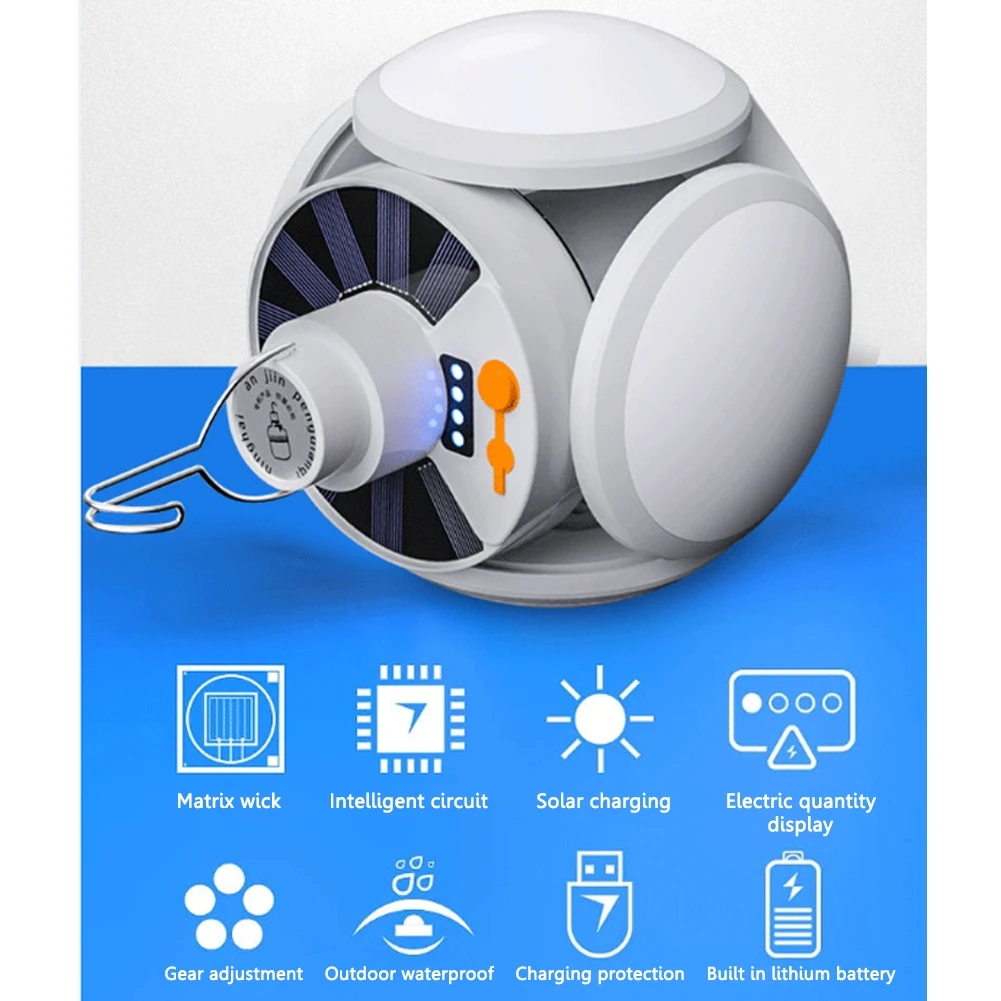 1000W Solar Powered Camping Light Rechargeable Night Light Outdoor Emergency Lights Portable Searchlights Great led Lantern
