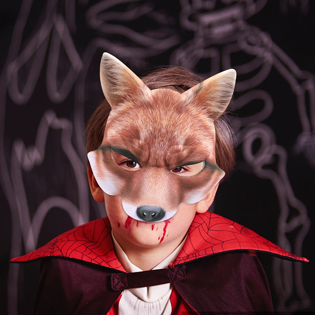 

2 Pcs Fox Mask Masks Costume Animal Fancy Cosplay Creative Exquisite Makeup Props Man