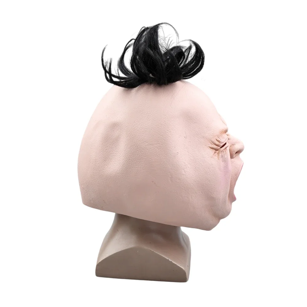 코스프레 마스크 재미 있은 하품 얼굴 마스크 성인 할로윈 파티를위한 전체 머리 라텍스 하품 사람 가장 무도회 카니발 의상