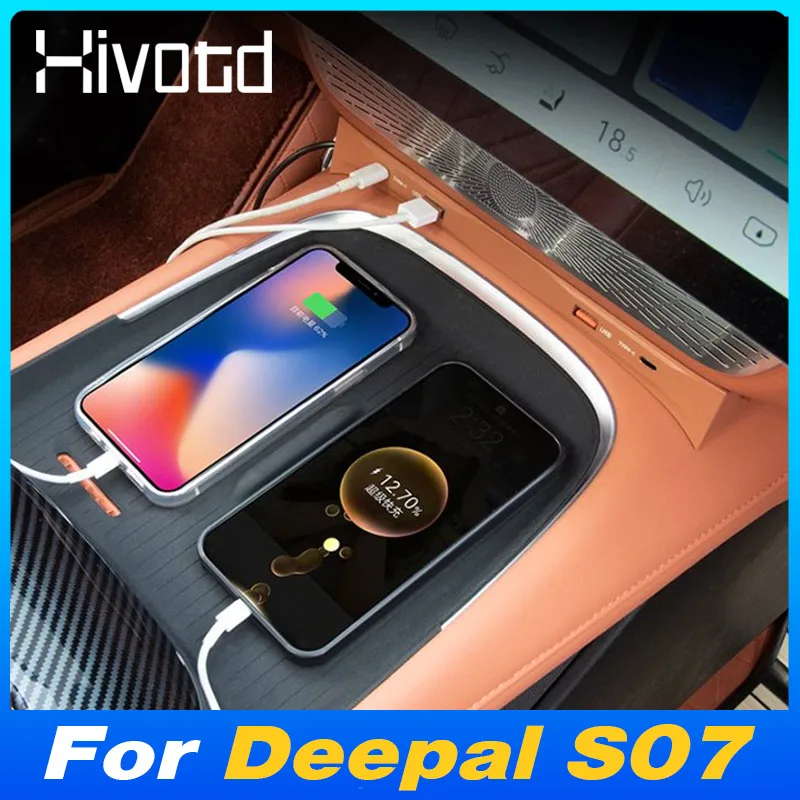 

For Changan Deepal S07 Car Docking Station USB HUB Type-C Fast Cell Phone Charger Adapter Interior Auto Accessories 2023-2025