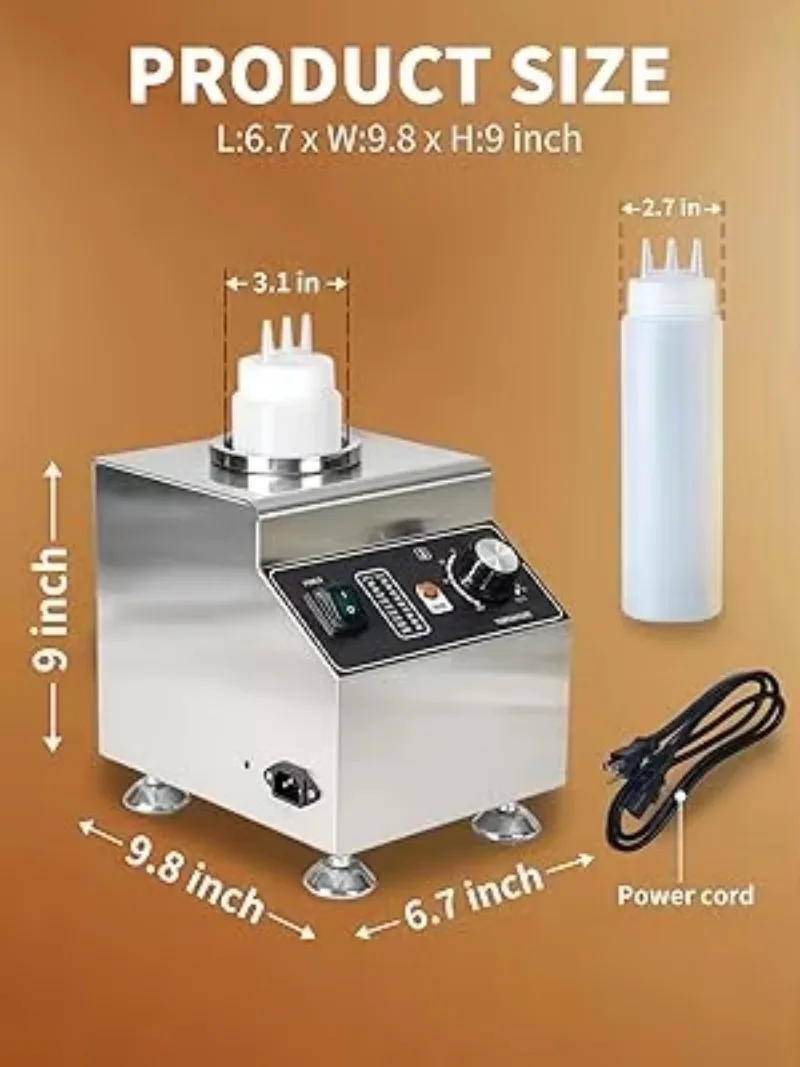Commercial new electric sauce heater dispenser non-stick pan can be heated cheese chocolate pistachio fruit easy to clean high