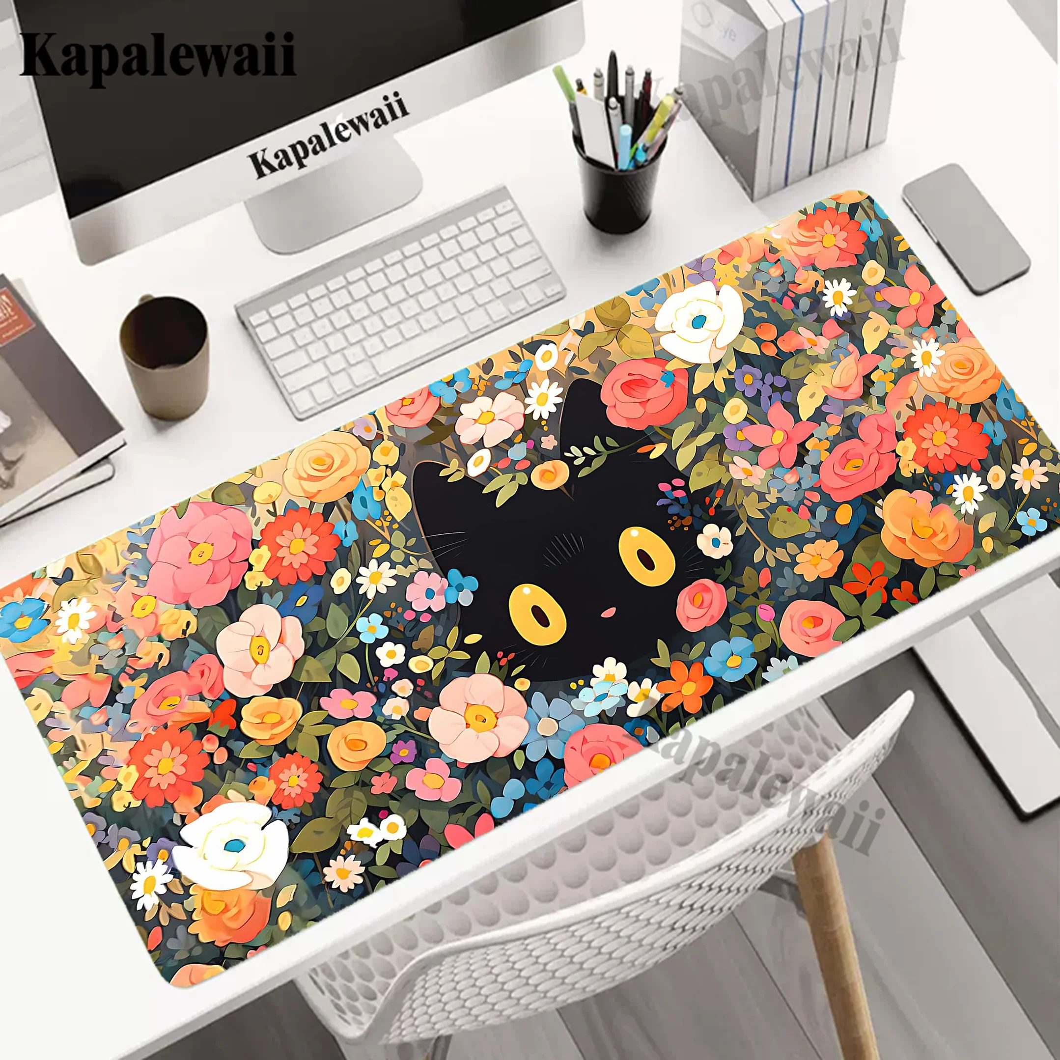 Kawaii Cat Mouse Pad 900x400mm Pc Gamer Mousepad Rubber Mouse Mat Gaming Speed Keyboard Pads Notebook Office Rubber Desk Mat
