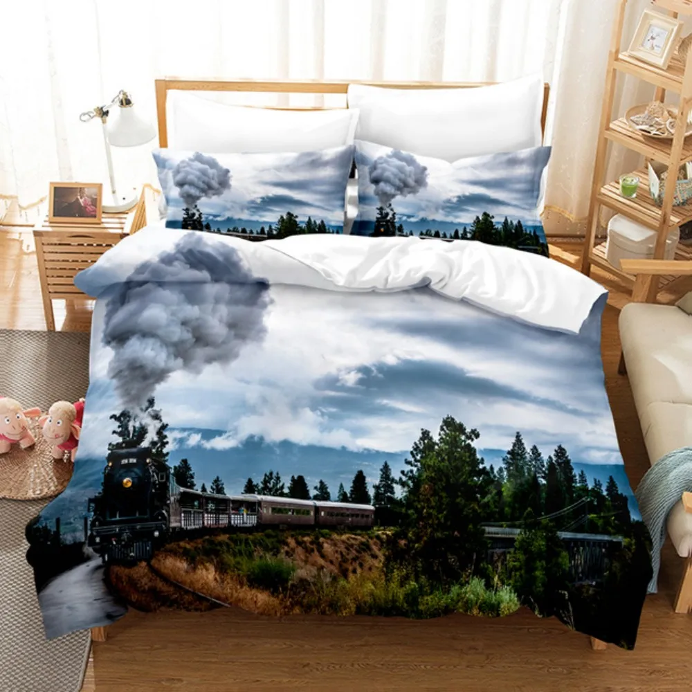 Beauty Tree Road Bedding Set Single Twin Full Queen King Size Tree Road Sky Bed Set Children's Kid Bedroom Duvetcover Sets 004