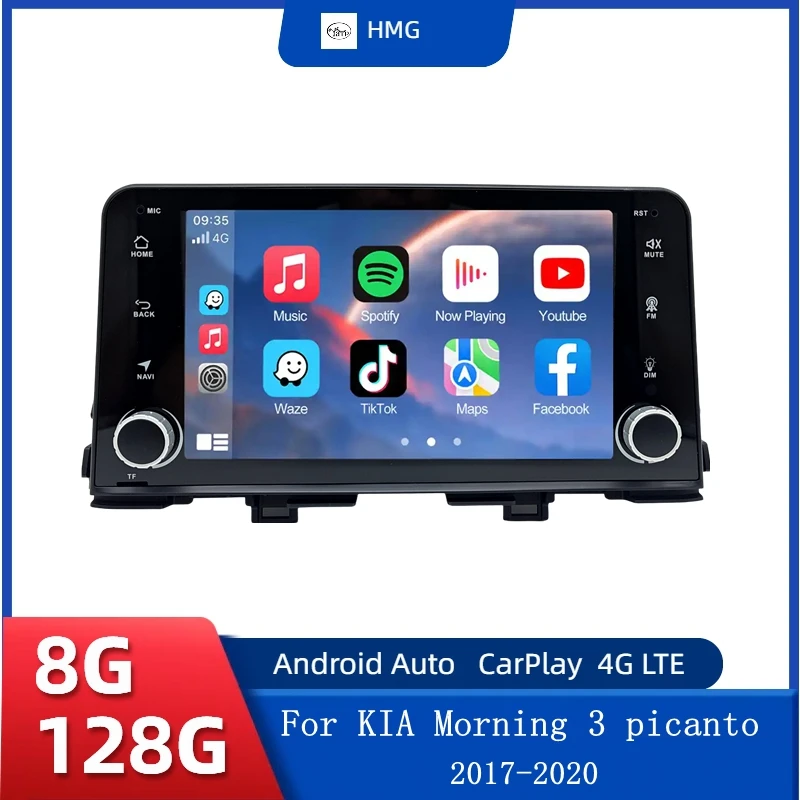 HMG Android 15 Car Radio for KIA Morning 3 Picanto 2016 2017 2018 2019 2020-2023 Stereo GPS Android Auto Carplay Autoradio DVD