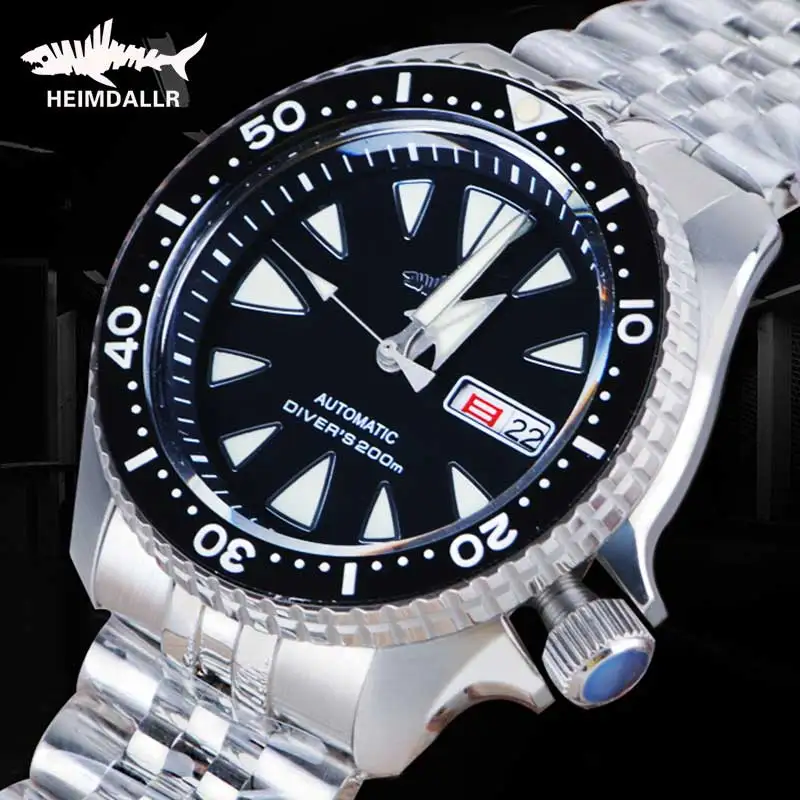 Heimdallr 41mm Dial Men's Diving Watch Sapphire 20ATM Waterproof NH36A Automatic Mechanical Wristwatches C3 Luminous Men Watch