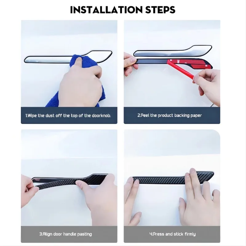 1 Set Geeignet für Tesla Aktualisiertes Modell 3Y Türgriff-Schutzfolie, Kratzfeste TPU Transparente Schutzfolie – Detail 5