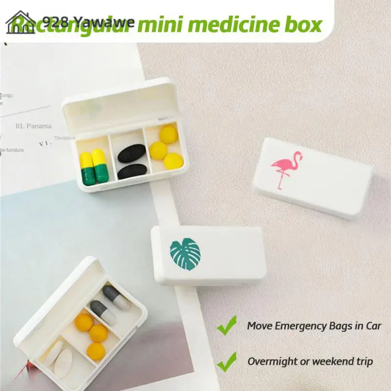 Drug Tablet Dispenser Dispensing Splitter Independent Lattice Mini 3 Lattices Pill Box Travel Pill Case Organizer Container