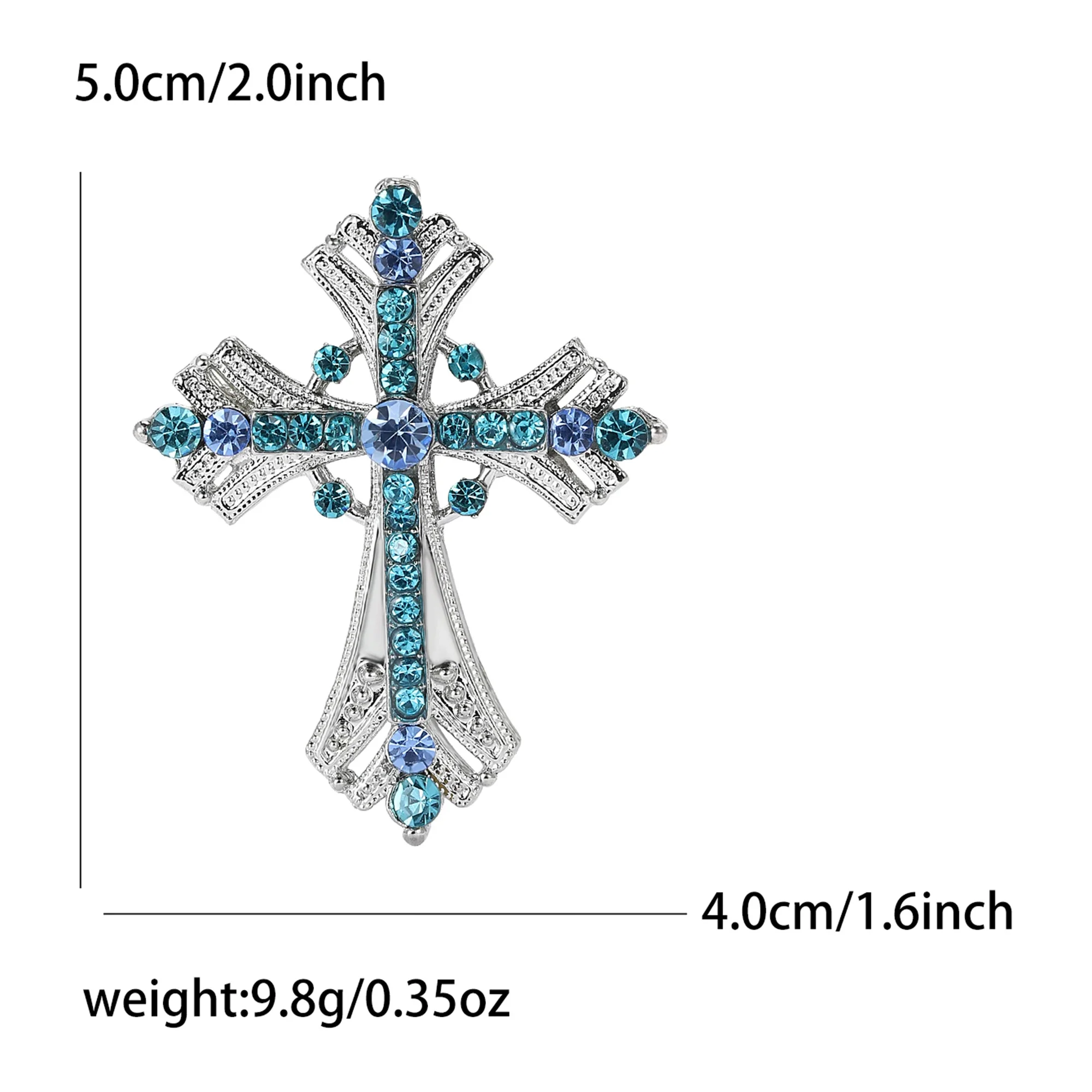Light Luxury Cross Brooch for Women Unisex Flower Cross Pin Jesus Lapel Pin Event Funny Luxury Gifts New Year Friends Decoration
