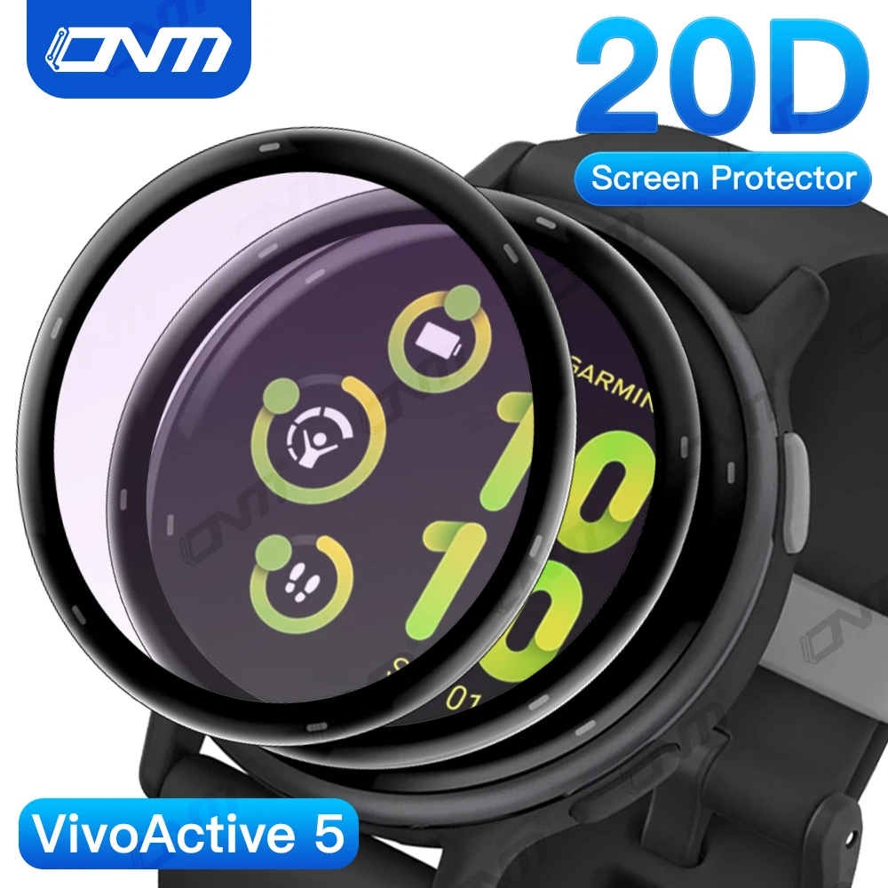 20D Screen Protector for Garmin VivoActive 5 Anti-scratch Film for Garmin Vivo Active 5 Full Coverage Ultra-HD Film (Not Glass)