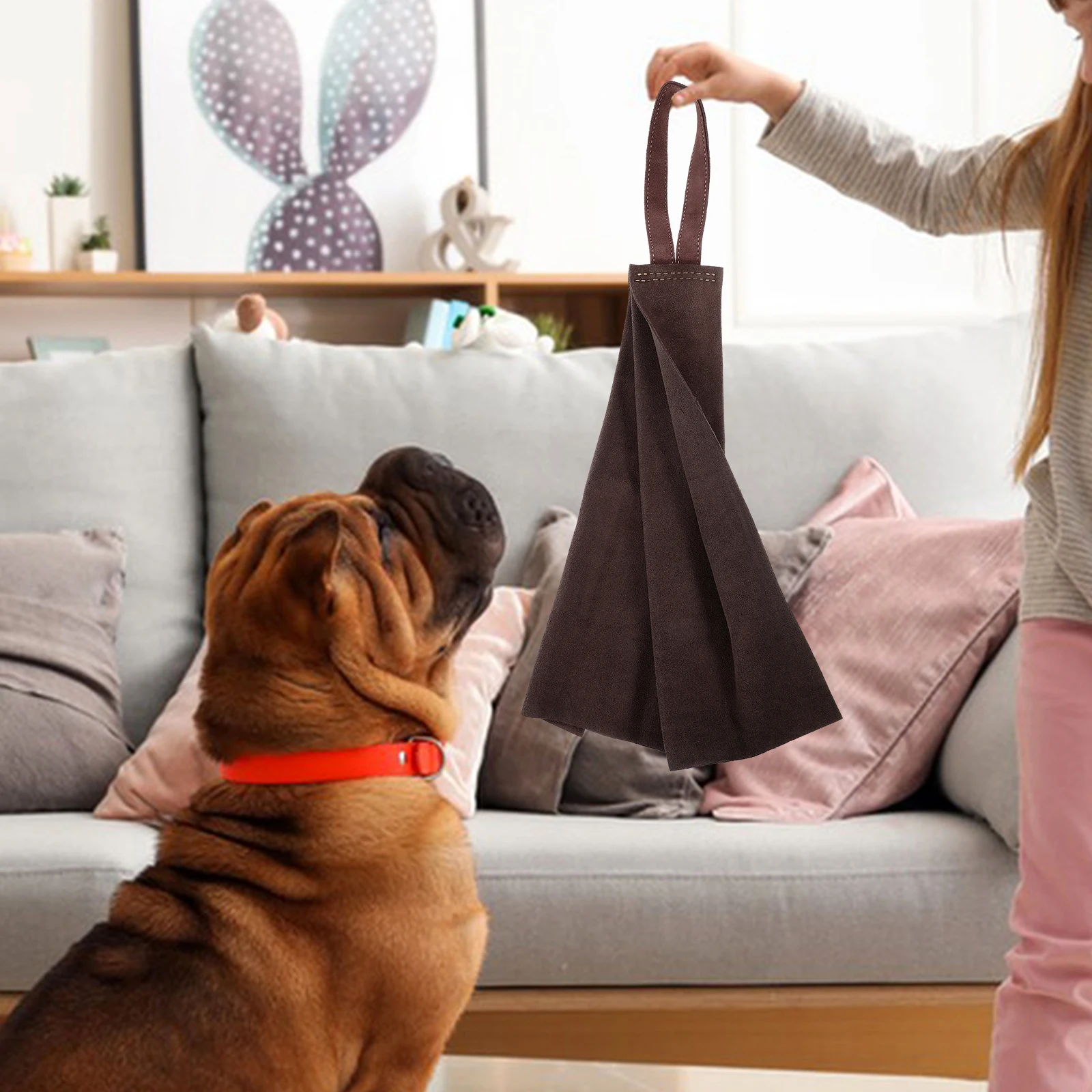 

Bite Cloth Dog Tug Toy Wear resistant Rag Professional Training Supply Durable Safe Use Reduce Boredom Pet Mood H
