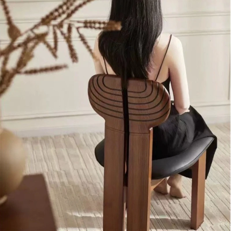 Wooden Mid-century Rest Dining Chairs Living Room Balcony Antique Dining Chairs Minimalist Vintage Home Furniture Muebles