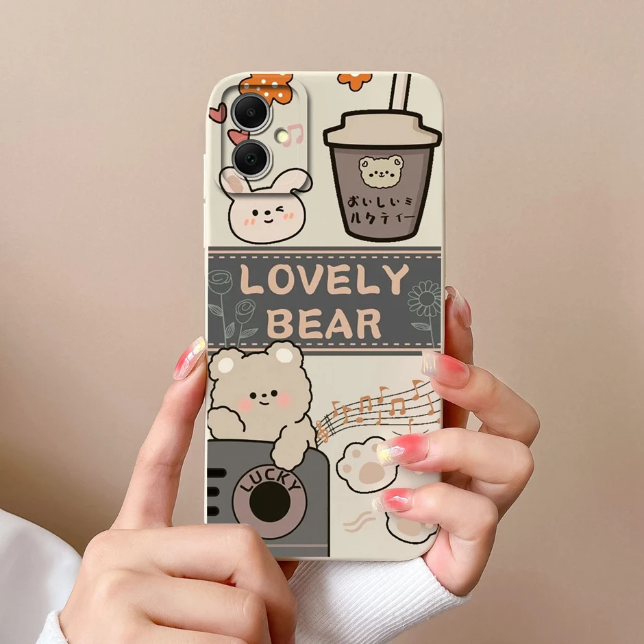 Phone Case For Samsung Galaxy A05 A 05 Sweet Girls Cartoon Matte Liquid Silicone Shell For SamsungA05S A05s Shockproof Funda