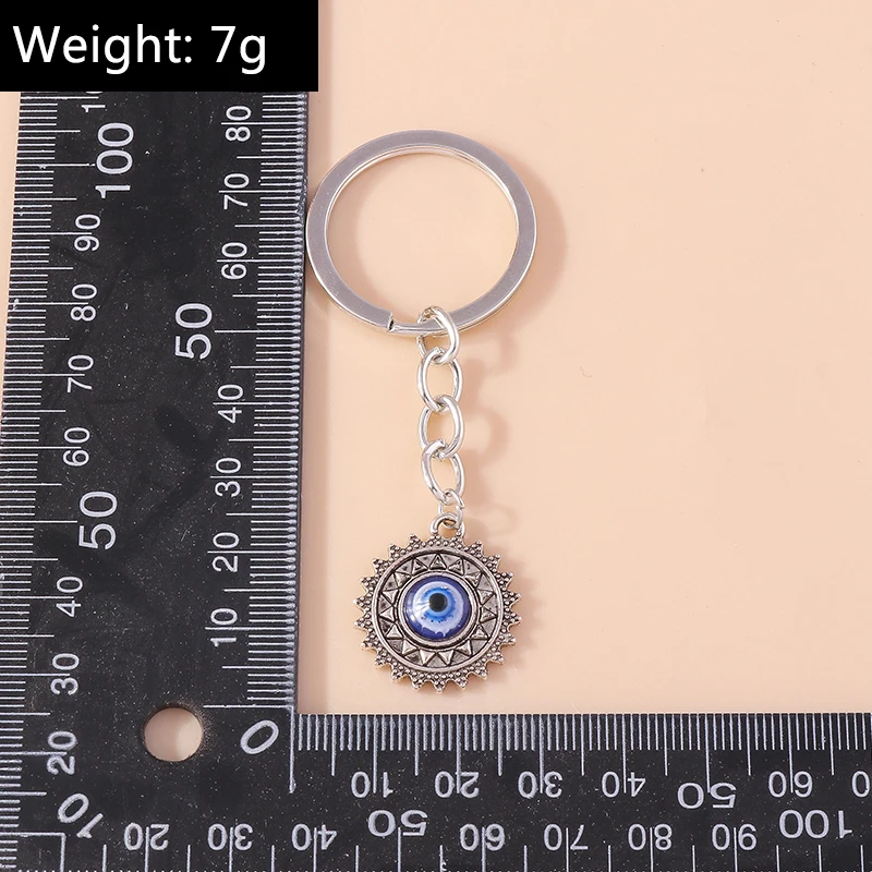 Retro Legierung Türkische Glück Böse Augen Schlüsselbund Hamsa Hand Schlüssel Ring Anhänger für Frauen Mädchen Handtasche Dekor DIY Schmuck Geschenke – Detail 18