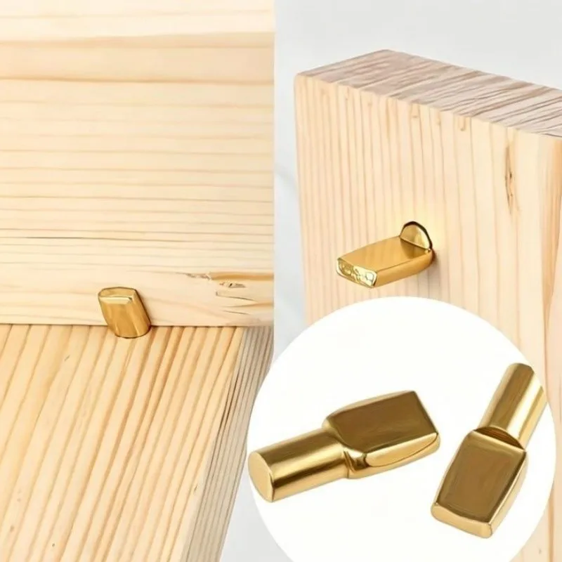 19 pcs Spoon-Shaped Design 6mm Spoon-Shaped Shelf Supports, great for Bookshelf Support, Gold Plated Finish
