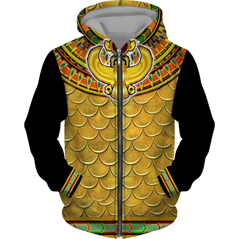 Ancient Egypt Eye of Horus God 3d Print Zipper Sweatshirts Men Women Hooded Oversized Hoodie Kids Zip Up Sweatshirts Tracksuits