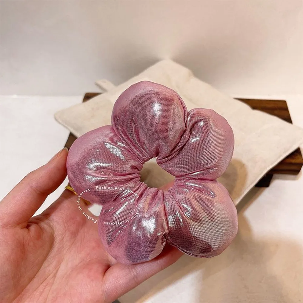 

Flower Shape Children's Flower Scrunchies Cotton Filled Cloth Large Hair Scrunchies Sponge Hair Tie Elastic Hair Rope Kids