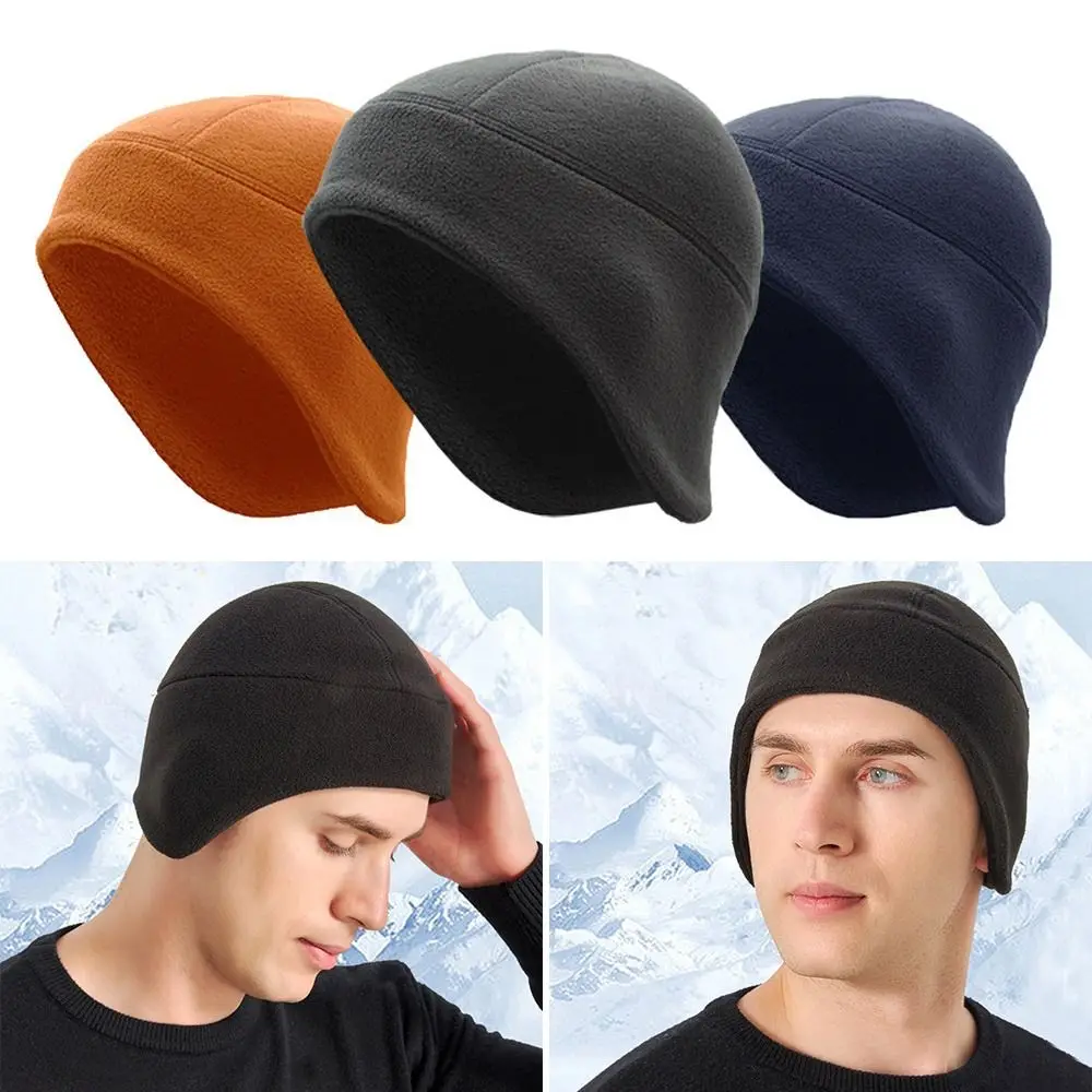 Winter Polar Fleece Beanie Hat Slouchy Warm Earmuffs Riding Hat Thermal Outdoor Sports Running Cycling Cap for Men Women
