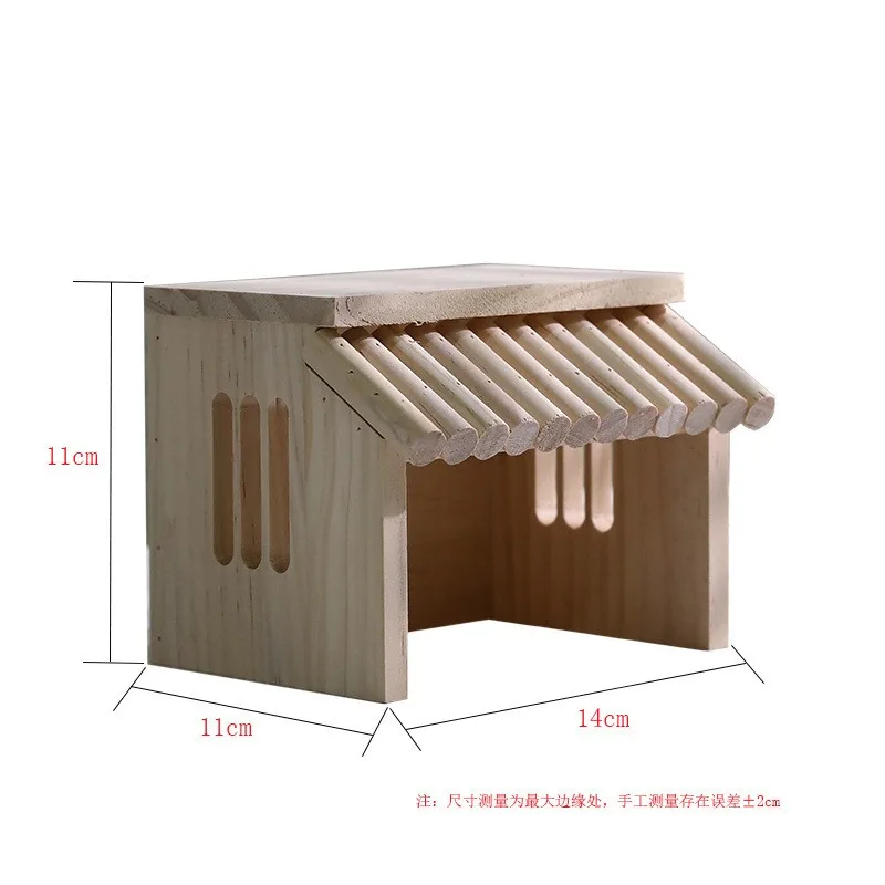 

Natural Wooden Hamster House Cage Decor Small Pet Hideout for Dwarf Hamsters Chinchillas Quails Rodents Sleeping Play Shelter