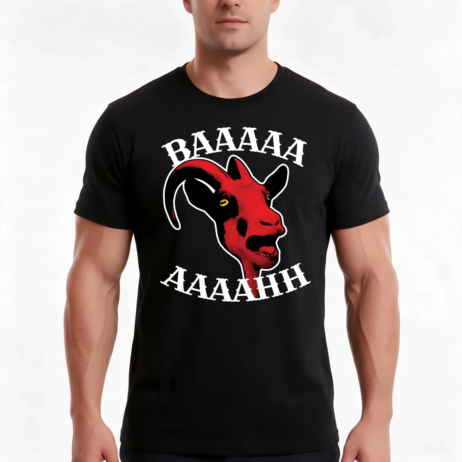 Billy The Inferno Goat T-Shirt, Summer Casual Cotton Tee, Oversized Streetwear Tops, Vintage Graphic Print, Unisex Men Women