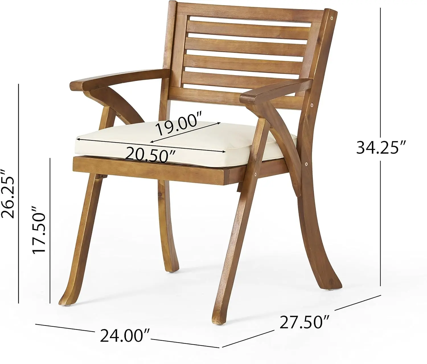 Conjunto De Jantar Do Pátio Com Top E Cadeiras De Madeira De Acácia, Pernas De Mesa De Ferro, 6 Lugares