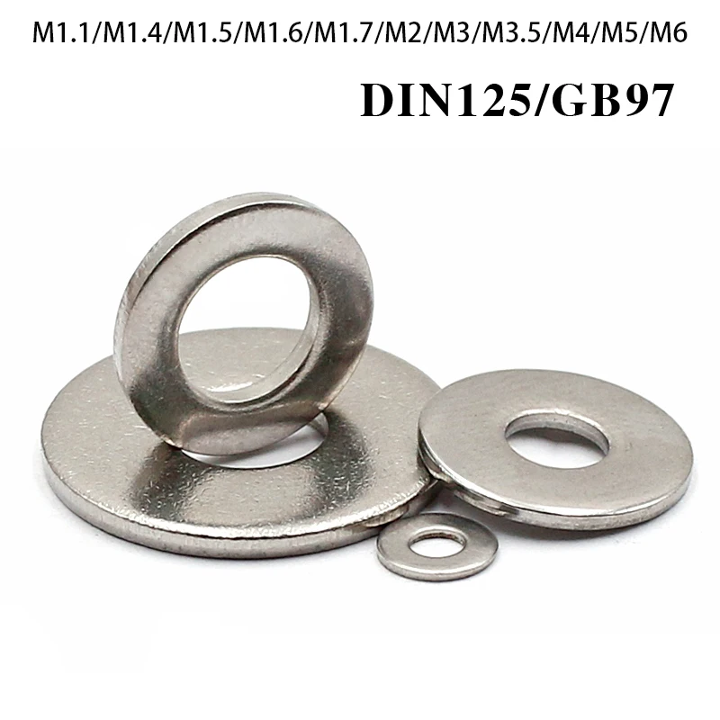 304 Stainless Steel Flat Washer M1.1/M1.4/M1.5/M1.6/M1.7/M2/M3/M3.5/M4/M5/M6mm Micro Meson Ultra-thin Adjust Plain Gasket
