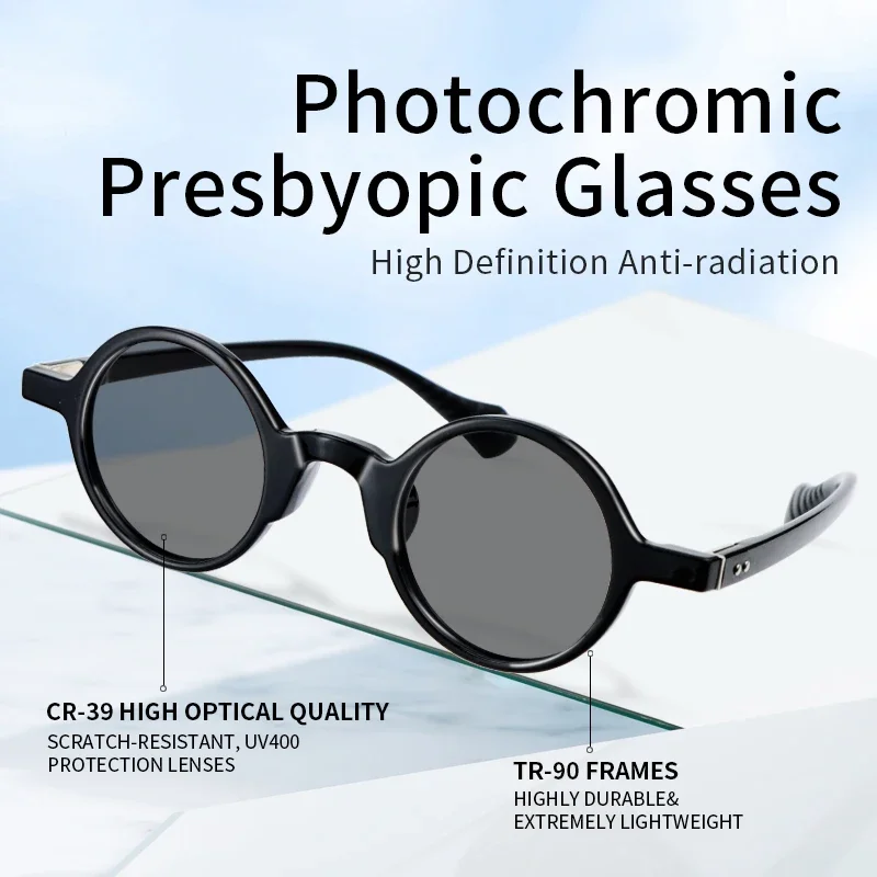 Photochromic Reading Glasses Sunglasses Magnifying Presbyopic Eyeglasses Aviator Transition Presbyopic for Men Hard Resin Lens