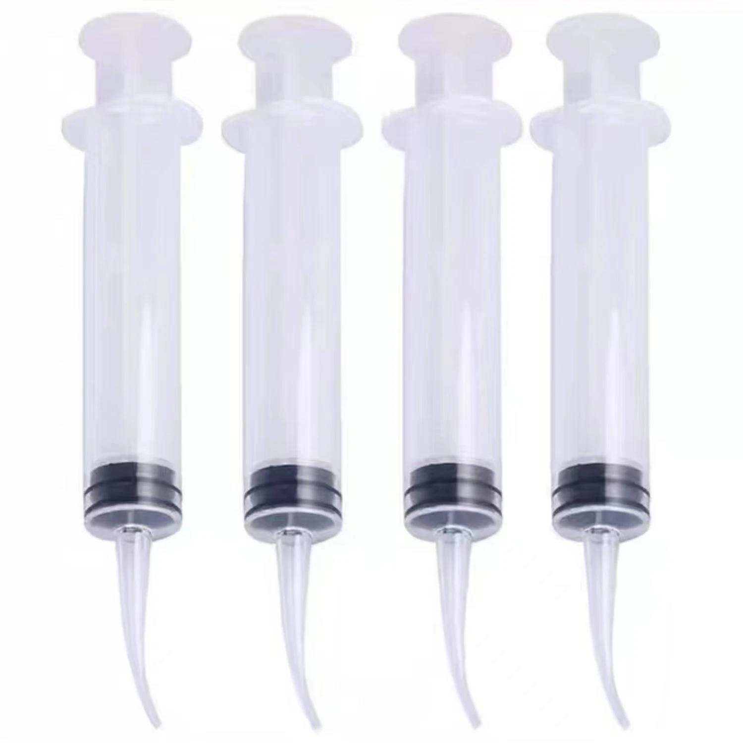 Seringa de irrigação dentária descartável, 2 peças, com ponta curvada, kit dental, clareamento transparente, instrumento dental 12ml