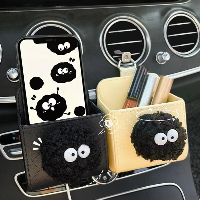 

Car Outlet Air Vent Clip Auto Cute Sun Glasses Holder Phone Holder Hanging Leather Organizer Box Car Interior Accessories