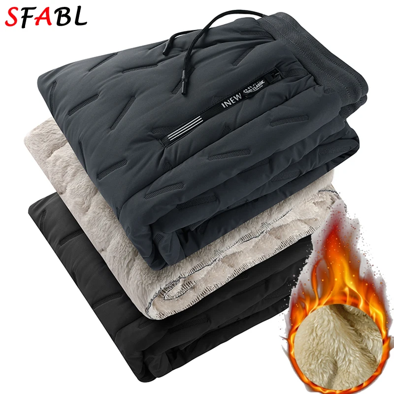 

Winter Thermal Warm Pants Men Trousers Thick Fleece Casual Men's Pants Windproof Warm Cotton Ski Snowboard Pants for Men Winter
