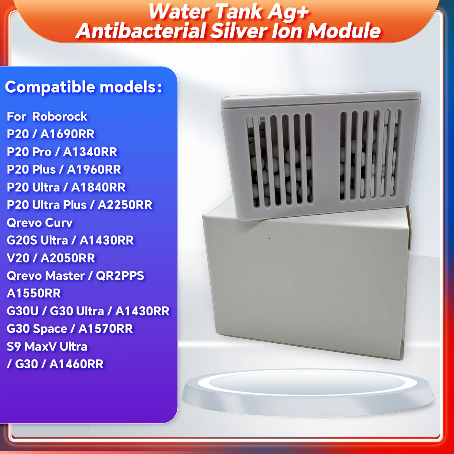 Water Tank Ag+ Antibacterial Silver Ion Module for Roborock P20 Pro*Ultra*Plus A1690RR A1340RR A1960RR A1840RR Robot Vacuum