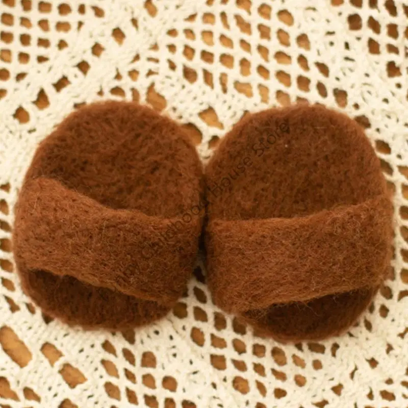Accesorios fieltro D0LA recién nacidos artesanías livianas para estudios o zapatillas caseras Café café Patrón