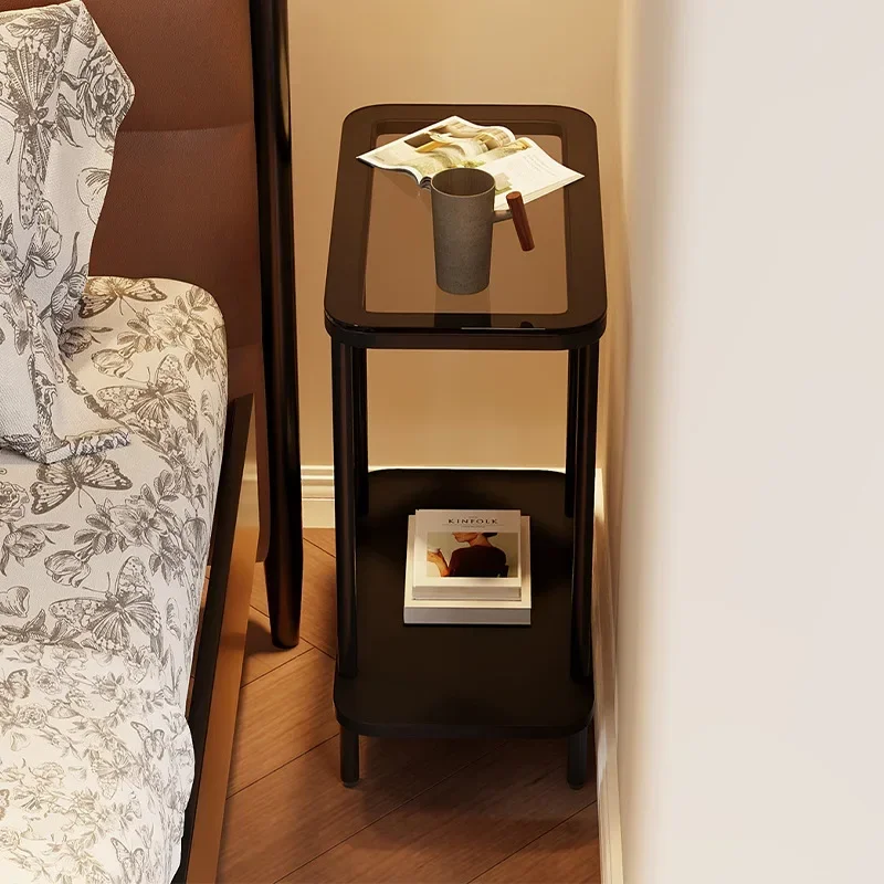 New model Bedside table Modern simple double-layer narrow-slit storage rack Mini edge table next to the sofa in the living room