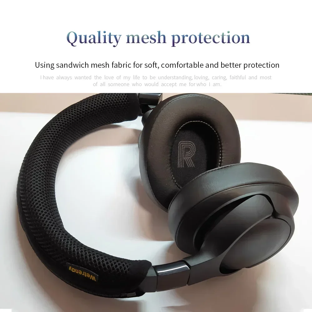 

Advanced feeling Quality Headphone Head Beam Cover for JBL TUNE770NC Headphone Zipper knitted fabric headband protective cover
